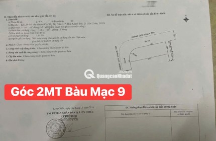 Bán đất GÓC 2MT đường Bàu Mạc 9 & 12 thông Nguyễn Chánh